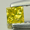 0.14 Ct. Nice Color Square Princess Cut Natural Yellow Loose Diamond