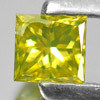 0.14 Ct. Good Color Square Princess Cut Natural Yellow Loose Diamond Belgium