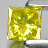0.13 Ct. Beautiful Square Princess Cut Natural Yellow Loose Diamond Belgium