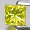 Loose Diamond Yellow 0.14 Ct. Square Princess Cut 2.8 x 2.8 Mm. Natural Belgium
