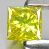 Yellow Loose Diamond 0.13 Ct. Square Princess Cut 2.8 x 2.8 Mm. Natural Belgium