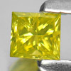 Yellow Loose Diamond 0.15 Ct. Square Princess Cut 3 x 3 Mm. Natural Belgium