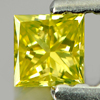 0.12 Ct. Square Princess Cut 2.8 mm. Natural Yellow Loose Diamond From Belgium