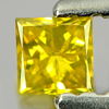 Yellow Loose Diamond 0.12 Ct. Square Princess Cut 2.7 x 2.7 x 1.9 Mm. Natural