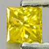 Loose Diamond Yellow 0.13 Ct. Square Princess Cut 2.8 x 2.8 Mm. Natural Belgium