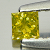 Yellow Loose Diamond 0.14 Ct. Square Princess Cut 2.8 x 2.8 Mm. Natural Belgium