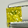 Yellow Loose Diamond 0.14 Ct. Square Princess Cut 2.9 x 2.9 Mm. Natural Belgium