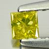 Yellow Loose Diamond 0.12 Ct. Square Princess Cut 2.9 x 2.9 Mm. Natural Belgium