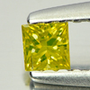 0.10 Ct. Good Color Square Princess Cut Natural Yellow Loose Diamond