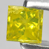 0.12 Ct. Shinning Square Princess Cut Natural Yellow Loose Diamond