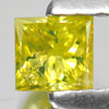 0.19 Ct. Dazzling Square Princess Cut Natural Yellow Loose Diamond