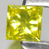0.17 Ct. Shinning Square Princess Cut Natural Yellow Loose Diamond
