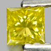 0.16 Ct. Good Color Square Princess Cut Natural Yellow Loose Diamond