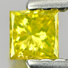 0.13 Ct. Good Color Square Princess Cut Natural Yellow Loose Diamond