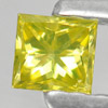 Yellow Loose Diamond0.14 Ct. Square Princess Cut 3 x 2.8 x 2 Mm. Natural Belgium
