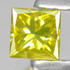 0.16 Ct. Shinning Square Princess Cut Natural Yellow Loose Diamond