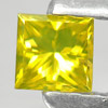 Yellow Loose Diamond 0.17 Ct. Square Princess Cut 3 x 3 x 2 Mm. Natural Belgium