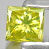 Yellow Loose Diamond 0.20 Ct. Square Princess Cut 3.3 x 3 Mm. Natural Belgium