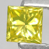 Yellow Loose Diamond0.18 Ct. Charming Square Princess Cut 3 x 3 x 2.2 Mm Natural