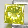 Yellow Loose Diamond 0.16 Ct. Dazzling Square Princess Cut 3 x 3 Mm. Natural