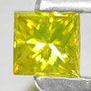 Yellow Loose Diamond 0.14 Ct. Square Princess Cut 3 x 3 x 2 Mm. Natural