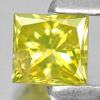 0.18 Ct. Sparkling Square Princess Cut Natural Yellow Loose Diamond