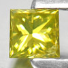 0.18 Ct. Dazzling Square Princess Cut Natural Yellow Loose Diamond