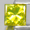 0.18 Ct. Square Princess Cut 3 x 3 x 2.2 Mm.Natural Yellow Loose Diamond Belgium