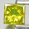 0.17 Ct. Square Princess Cut Natural Yellow Loose Diamond Belgium