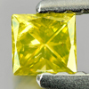 0.14 Ct. Good Cutting Square Princess Cut Natural Yellow Loose Diamond