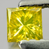 0.17 Ct. Good Cutting Square Princess Cut Natural Yellow Loose Diamond
