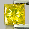 0.14 Ct. Good Cutting Square Princess Cut Natural Yellow Loose Diamond