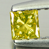 0.17 Ct. Blazing Square Princess Cut Natural Yellow Loose Diamond