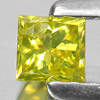 0.18 Ct. Blazing Square Princess Cut Natural Yellow Loose Diamond Belgium