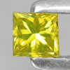 0.19 Ct. Good Cutting Square Princess Cut Natural Yellow Loose Diamond