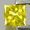 0.13 Ct. Good Cutting Square Princess Cut Natural Yellow Loose Diamond
