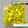 0.12 Ct. Good Cutting Square Princess Cut Natural Yellow Loose Diamond