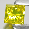 0.14 Ct. Good Color Square Princess Cut Natural Yellow Loose Diamond