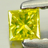 0.12 Ct. Good Cutting Square Princess Cut Natural Yellow Loose Diamond
