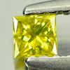 0.13 Ct. Good Cutting Square Princess Cut Natural Yellow Loose Diamond