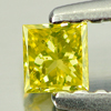 0.13 Ct. Good Cutting Square Princess Cut Natural Yellow Loose Diamond
