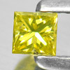 0.11 Ct. Good Cutting Square Princess Cut Natural Yellow Loose Diamond