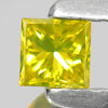 0.10 Ct. Good Cutting Square Princess Cut Natural Yellow Loose Diamond