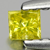 0.11 Ct. Good Color Square Princess Cut Natural Yellow Loose Diamond