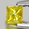0.12 Ct. Square Princess Cut Natural Yellow Loose Diamond Belgium