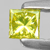 0.18 Ct. Good Cutting Square Princess Cut Natural Yellow Loose Diamond