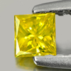 0.15 Ct. Good Cutting Square Princess Cut Natural Yellow Loose Diamond