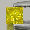 0.13 Ct. Good Cutting Square Princess Cut Natural Yellow Loose Diamond