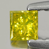 0.13 Ct. Good Cutting Square Princess Cut Natural Yellow Loose Diamond