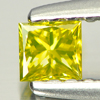 0.15 Ct. Good Cutting Square Princess Cut Natural Yellow Loose Diamond